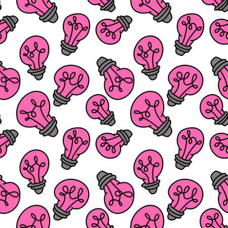 Kids seamless bulb and idea pattern for fabrics and wrapping paper and notebooks and packaging and textiles. high quality photoの写真素材