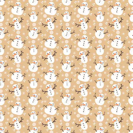 Winter seamless cartoon snowman pattern for kids and gifts and cards and linens and wrapping paper and fabrics and packaging. high quality photoの写真素材