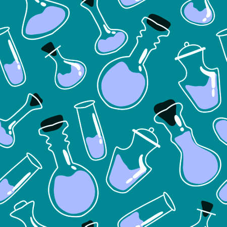 Medicine seamless witch potion pattern for fabrics and textiles and wrapping paper and Halloween gifts and clothes and kids. high quality photoの写真素材