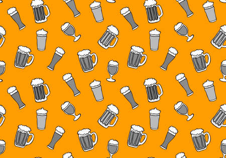 Octoberfest seamless beer pattern for fabrics and wrapping paper and menu and notebooks and packaging. high quality photoの写真素材