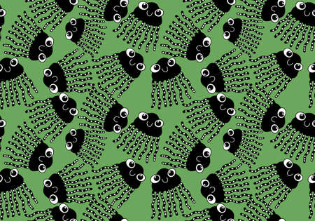 Summer sea seamless cartoon octopus pattern for fabrics and textiles and packaging and wrapping paper and kids. high quality photoの写真素材
