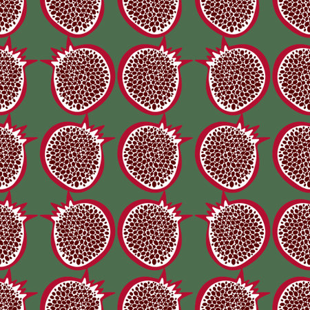 Autumn fruit seamless cartoon pomegranate pattern for fabrics and print and wrapping paper and kids and clothes. high quality photoの写真素材