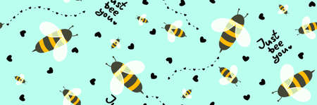 Kids seamless bee pattern for wallpaper and fabrics and textiles and packaging and gifts and cards and lines and wrapping paper. high quality photoの写真素材