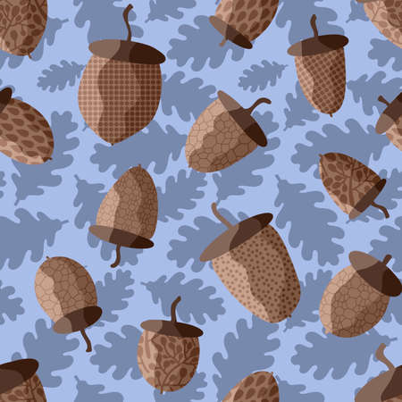 Autumn forest seamless acorns pattern for clothes print and notebooks and fabrics and wrapping paper and hobbies and school. high quality illustrationの写真素材
