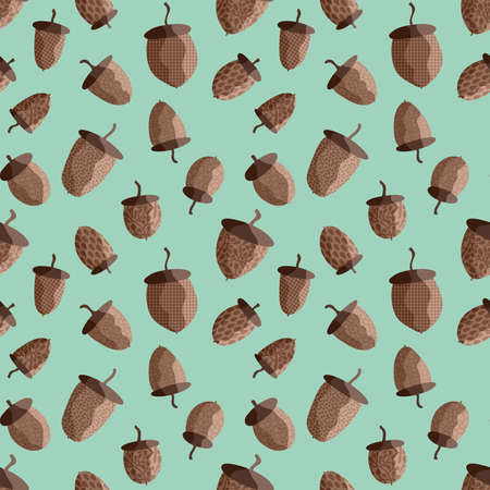 Autumn forest seamless acorns pattern for clothes print and notebooks and fabrics and wrapping paper and hobbies and school. high quality illustrationの写真素材
