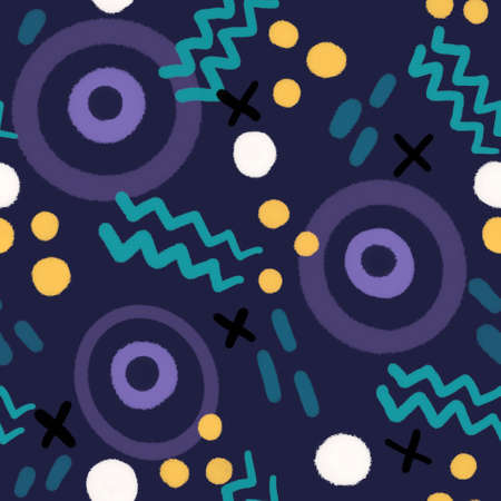 Abstract circle seamless cartoon objects pattern for clothes print and wrapping paper and notebooks and kids and products. high quality illustrationの写真素材
