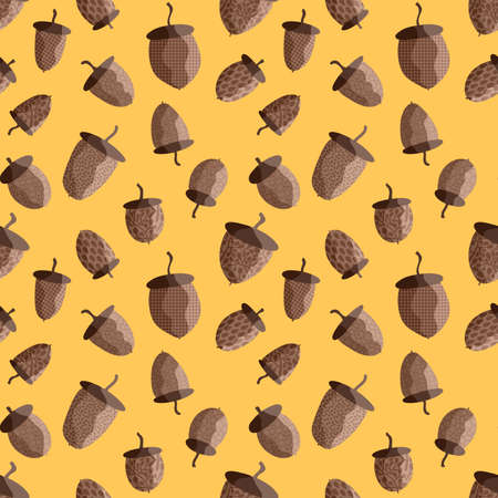 Autumn forest seamless acorns pattern for clothes print and notebooks and fabrics and wrapping paper and hobbies and school. high quality illustrationの写真素材
