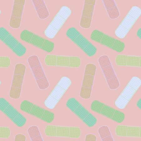 Medicine plaster seamless cartoon patch pattern for clothes print and wrapping paper and notebooks...