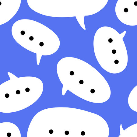 Messages seamless cartoon text bubble pattern for wrapping paper and kids and fabrics and accessories and clothes print. high quality illustrationの写真素材