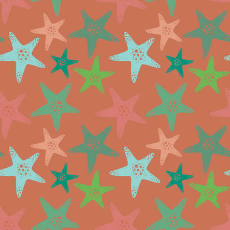 Summer ocean seamless sea star pattern for clothes print and accessories and kids and fabrics and wrapping paper. high quality illustrationの写真素材