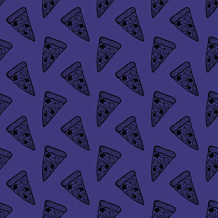 Cartoon pizza seamless food menu pattern for fabrics and wrapping paper and clothes print and accessories and kids. high quality illustrationの写真素材