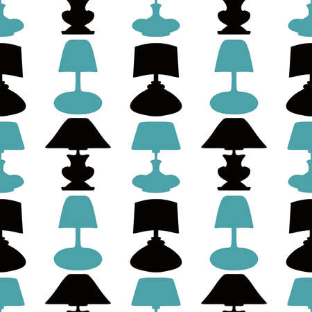 Silhouette seamless desk lamp cartoon simple pattern for clothes print and wrapping paper and shops and kids and accessories and study notebooks. high quality illustrationの写真素材