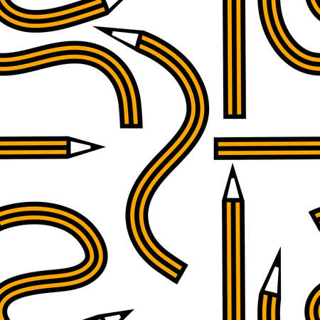 Seamless pencil pattern for school accessories and kids and wrapping paper and students notebooks and clothes print. high quality illustrationの写真素材