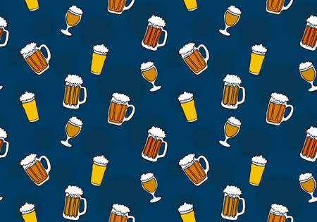 Beer seamless octoberfest pattern for wrapping paper and menu and clothes print and accessories and notebooks and festive. high quality illustrationの写真素材