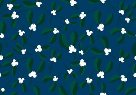 Winter Christmas seamless mistletoe floral pattern for new year wrapping paper and fabrics and kids and notebooks and clothes print. high quality illustrationの写真素材