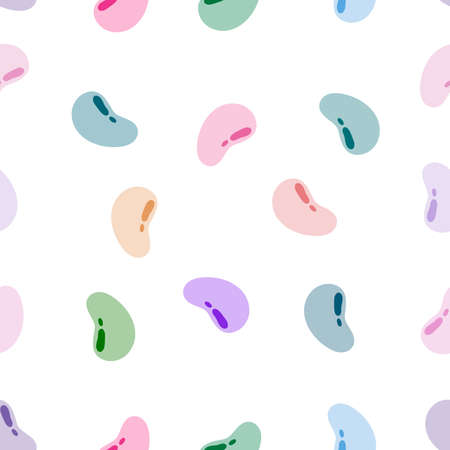 Summer cartoon seamless color beans pattern for notebooks and wrapping paper and kitchen fabrics and accessories and clothes kids print. high quality illustrationの写真素材