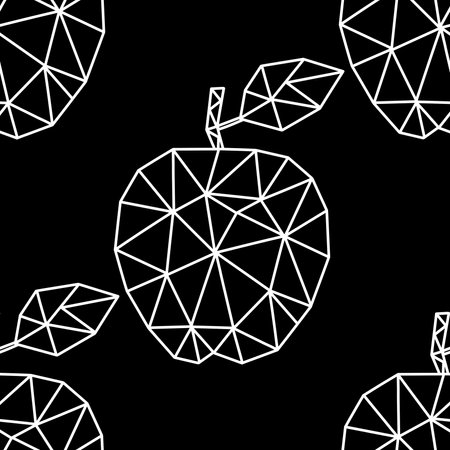 Geometric polygonal fruit seamless apples pattern for wrapping paper and clothes print and kids and accessories and notebooks and fabrics. high quality illustrationの写真素材