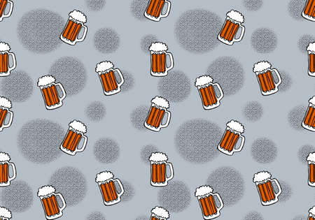 Beer seamless octoberfest pattern for wrapping paper and menu and clothes print and accessories and notebooks and festive. high quality illustrationの写真素材