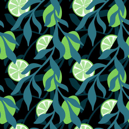 Summer fruit seamless lemon and leaves pattern for wrapping paper and clothes print and kitchens...