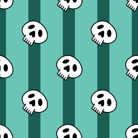 Cartoon Halloween seamless stripes and sculls pattern for wrapping paper and kids accessories and notebooks and fabrics and clothes print. high quality illustrationの写真素材