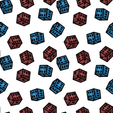 Cartoon geometric seamless game dice pattern for kids and clothes and accessories and notebooks and wrapping paper. high quality illustrationの写真素材