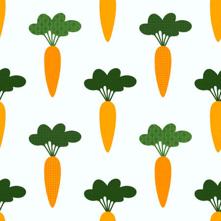 Autumn vegetable seamless cartoon carrot pattern for wrapping paper and clothes print and kids accessories and notebooks and fabrics and kitchen textiles. high quality illustrationの写真素材