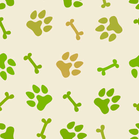 Cartoon doodle animals seamless dogs footprints and bones pattern for clothes print and kids accessories and notebooks and fabrics and wrapping shop paper. high quality illustrationの写真素材