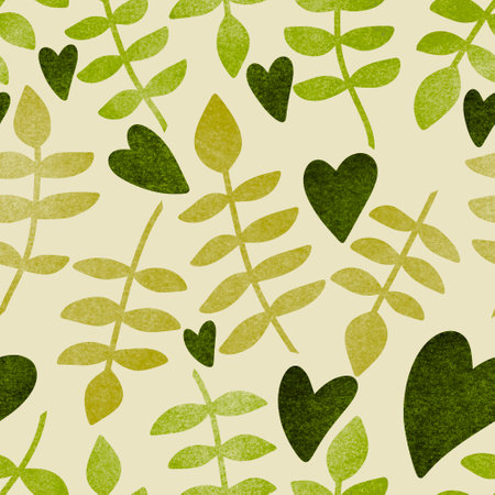 Simple floral seamless leaves line art silhouette pattern for wrapping and linens and packaging and accessories and clothes print and kids notebooks and kitchen textiles. high quality illustrationの写真素材