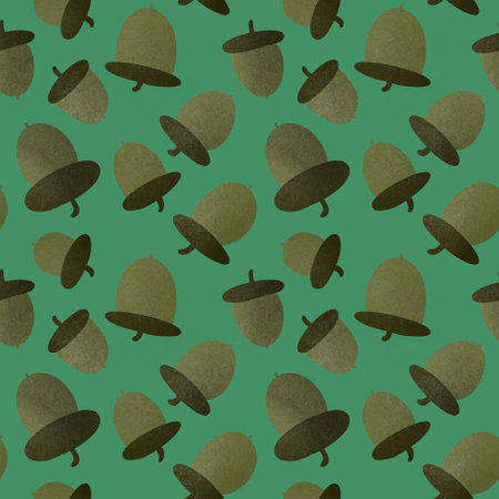 Autumn floral cartoon seamless acorn pattern for wrapping paper and fabrics and packaging and clothes kids print and accessories and notebooks and textiles . high quality photoの写真素材