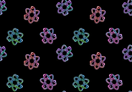 Back to school seamless cartoon atom pattern for kids clothes print and wrapping paper and study notebooks and fabrics and students accessories and educational. high quality illustrationの写真素材