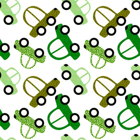 Cartoon kids seamless cars toys pattern for child clothes print and wrapping paper and fabrics and accessories and notebooks. high quality illustrationの写真素材