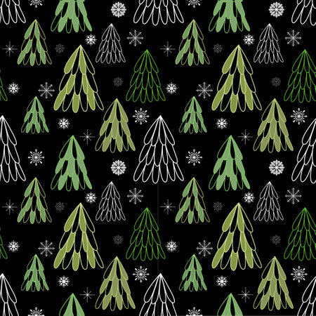 Christmas tree seamless forest pattern for wrapping paper and kids clothes print and fabrics and...
