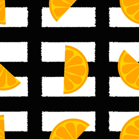 Summer fruit citrus stripes seamless lemon pattern for wrapping paper and kids clothes print and fabrics and linens and packaging and study notebooks. high quality illustrationの写真素材