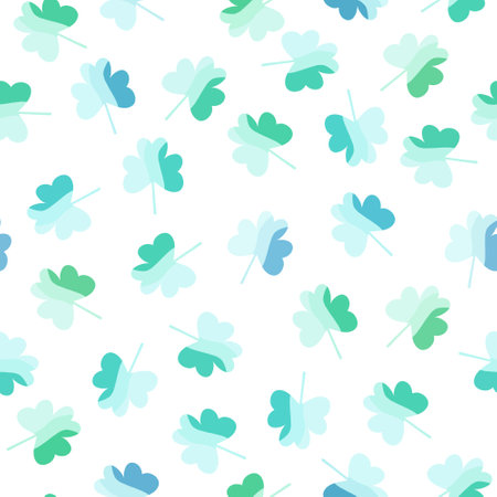 Cartoon clover floral seamless shamrock pattern for wrapping paper and kids clothes print and...