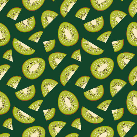Summer fruit seamless kiwi pattern for wrapping paper and kids clothes print and fabrics and accessories and swimsuit and kitchen textiles. high quality illustrationの写真素材