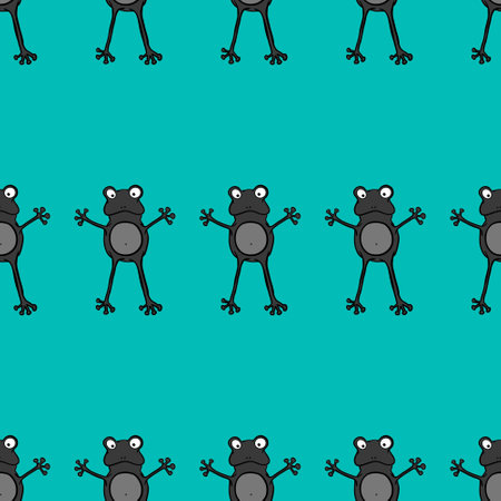 Animals cartoon seamless doodle frogs pattern for wrapping paper and kids clothes print and fabrics and packaging and accessories. high quality illustrationの写真素材