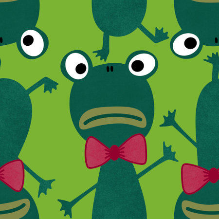 Animals cartoon seamless doodle frogs pattern for wrapping paper and kids clothes print and fabrics and packaging and accessories. high quality illustrationの写真素材
