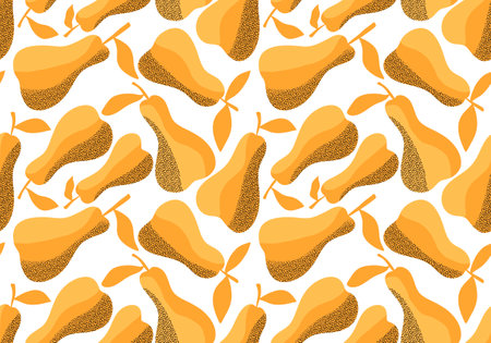 Summer fruit seamless autumn harvest pears pattern for wrapping paper and fabrics and linens and kids clothes print and swimsuit textiles and kitchen. high quality illustrationの写真素材