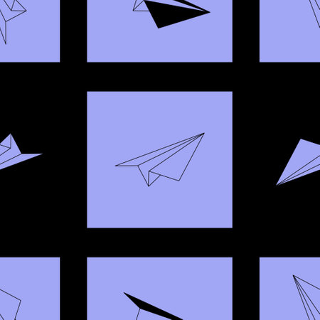 Cartoon geometric paper airplanes seamless transport toys pattern for wrapping paper and fabrics and linens and kids clothes print and accessories and kindergarten. high quality illustrationの写真素材