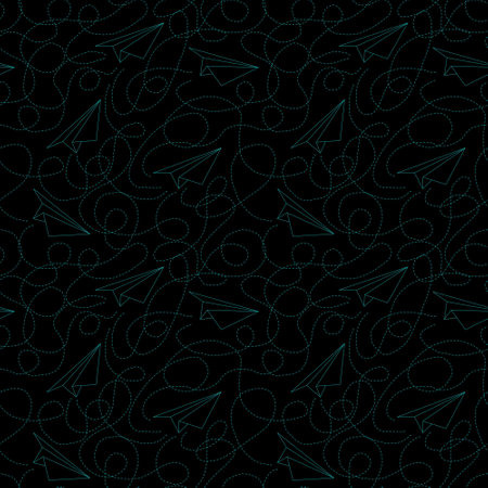 Cartoon geometric paper airplanes seamless transport toys pattern for wrapping paper and fabrics and linens and kids clothes print and accessories and kindergarten. high quality illustrationの写真素材