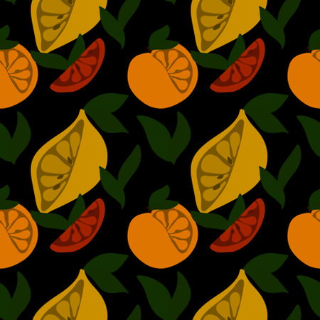 Summer fruit seamless doodle cartoon polka dots lemon pattern for wrapping paper and clothes print and fabrics and kids accessories and linens and kitchen textiles. high quality illustrationの写真素材