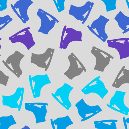 Winter sports shoes seamless ice skates pattern for Christmas wrapping paper and kids clothes print and fabrics and linesns and Noel accessories and new year gifts box. high quality illustrationの写真素材