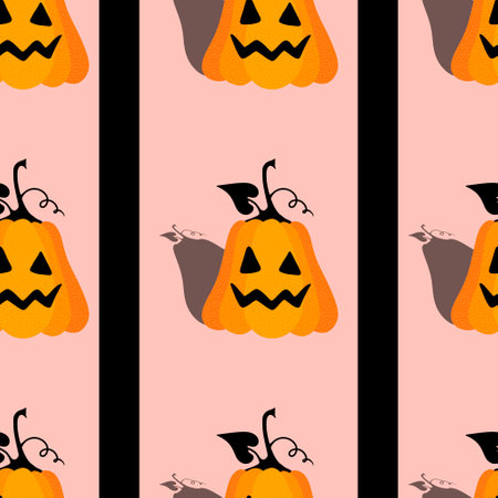 Halloween seamless pumpkins pattern for fabrics and wrapping paper and clothes print and notebooks and accessories and party. high quality illustrationの写真素材