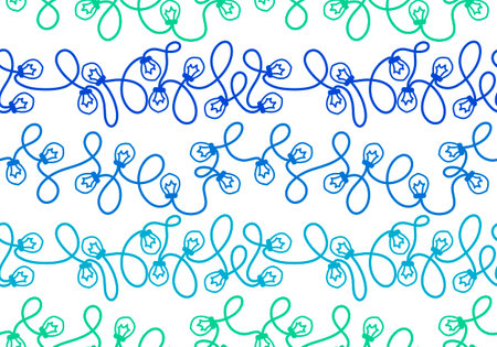 Winter illumination seamless light bulbs cartoon snowflakes pattern for wrapping and fabrics and...