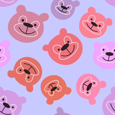Cartoon toys animals seamless fluffy bears pattern for wrapping paper and fabrics and kids clothes print and accessories and kindergarten and linens. high quality illustrationの写真素材