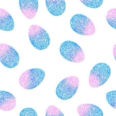 Easter eggs seamless spring pattern for kids clothes print and accessories and notebooks and wrapping paper and fabrics and kitchen. high quality illustrationの写真素材