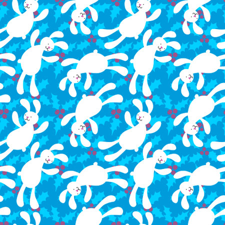 Cartoon rabbit seamless bunnies toys pattern for wrapping paper and fabrics and linens and kids clothes print and birthday packaging and gift box . high quality illustrationの写真素材