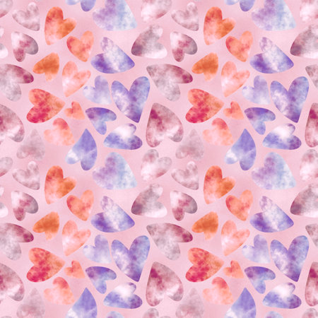 Valentines hearts seamless cartoon pattern for wrapping paper and kids clothes print and fabrics and accessories and linens and textiles. high quality illustrationの写真素材