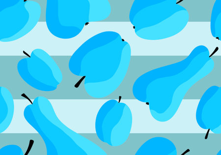 Cartoon fruit harvest seamless apples and pears and plums pattern for wrapping paper and fabrics and...