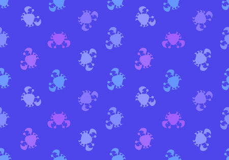 Cartoon silhouette animals seamless crabs pattern for wrapping paper and kids clothes print and fabrics and linens and festive packaging and swimsuit textiles. high quality illustrationの写真素材